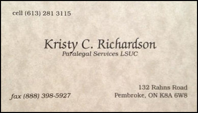 Kristy Richardson Ottawa Paralegal Services